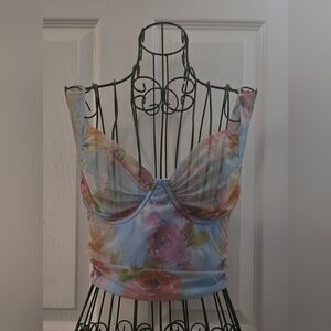 Windsor Floral Bandeau Style Crop Top